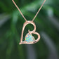 Fashion Women's Imitation Opal Love Heart Pendant Necklace Internet Celebrity Live Streaming Clavicle Chain Head Jewelry