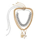 Jewelry Hip Hop Full Diamond Cuban Chain Lock Necklace Female Retro Mixed Color Inlaid Rhinestone Snake Necklace