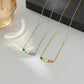 Small and colorful mini smiley necklace women's titanium steel cute rainbow smiley face does not fade high-end niche