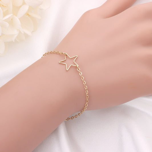 Women's Spring Simple and Cheap Hollow Pentagram Bracelet Boutique