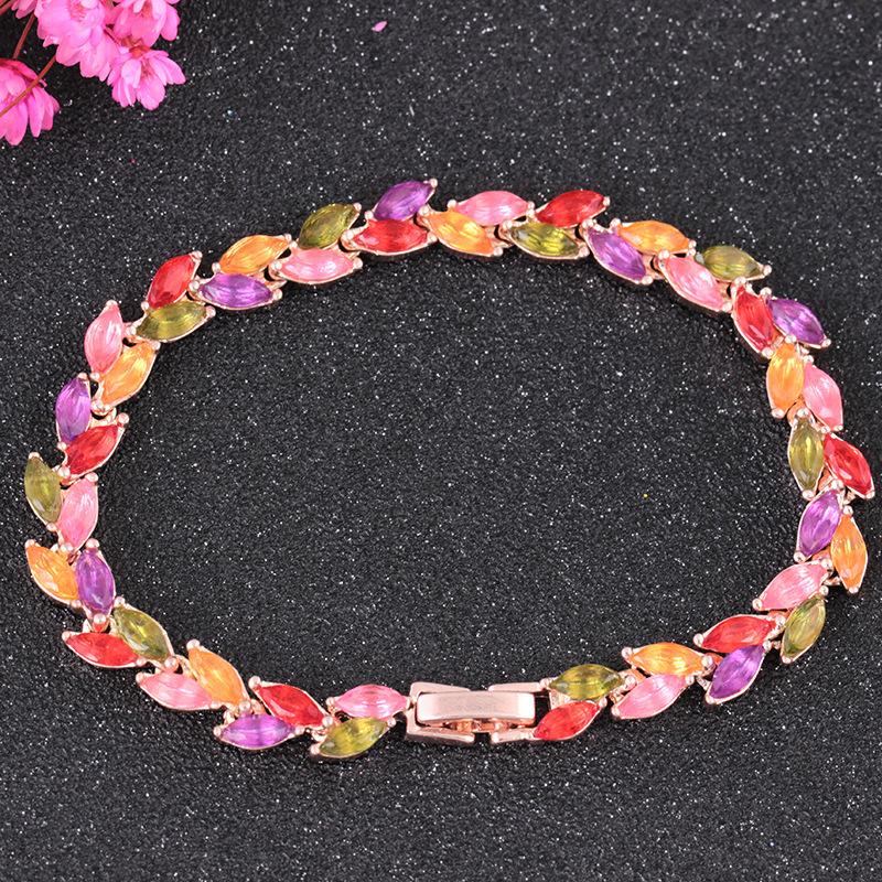 Fashionable and simple colorful zircon Mona Lisa bracelet temperament all-match color diamond bracelet