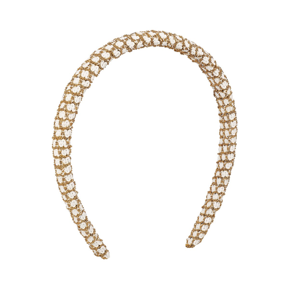 F4473 Creative fashion small fragrance headband French light luxury temperament elegant gold beads simple non-slip headband