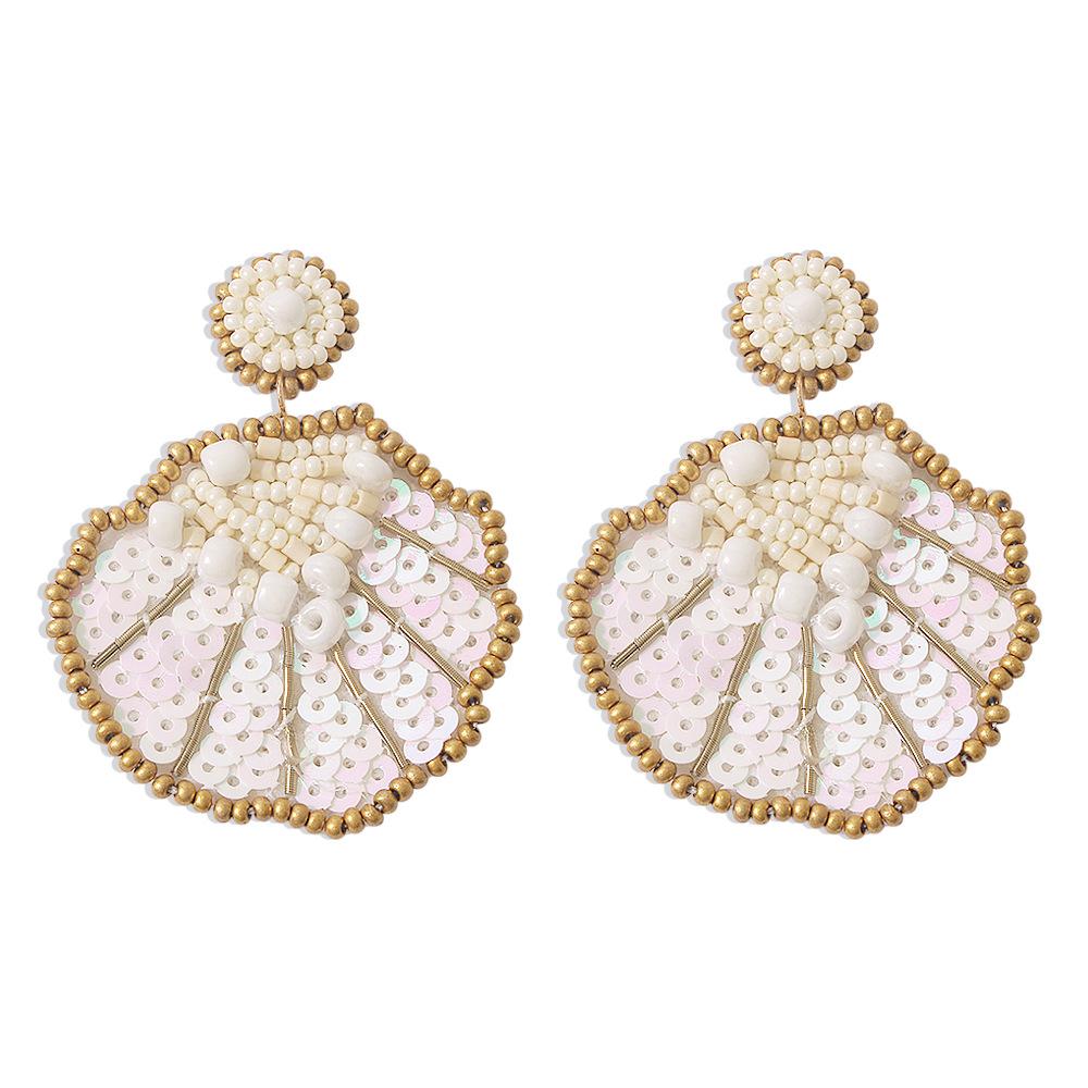 E1336 Jewelry Personality Beaded Sequins Colorful Earrings Design Shell Gradient Earrings