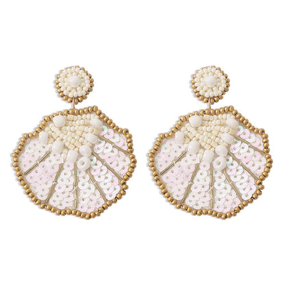 E1336 Jewelry Personality Beaded Sequins Colorful Earrings Design Shell Gradient Earrings