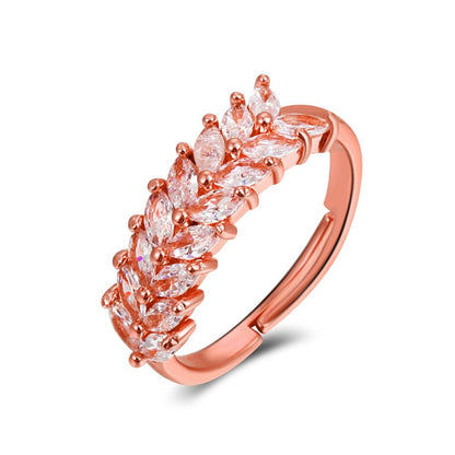 Ins super fairy zircon butterfly open ring female fashion light luxury wheat ear index finger ring simple star ring