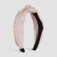 F4172 pure color sweet headband pearl knotted headband small fresh mesh lattice fabric headband