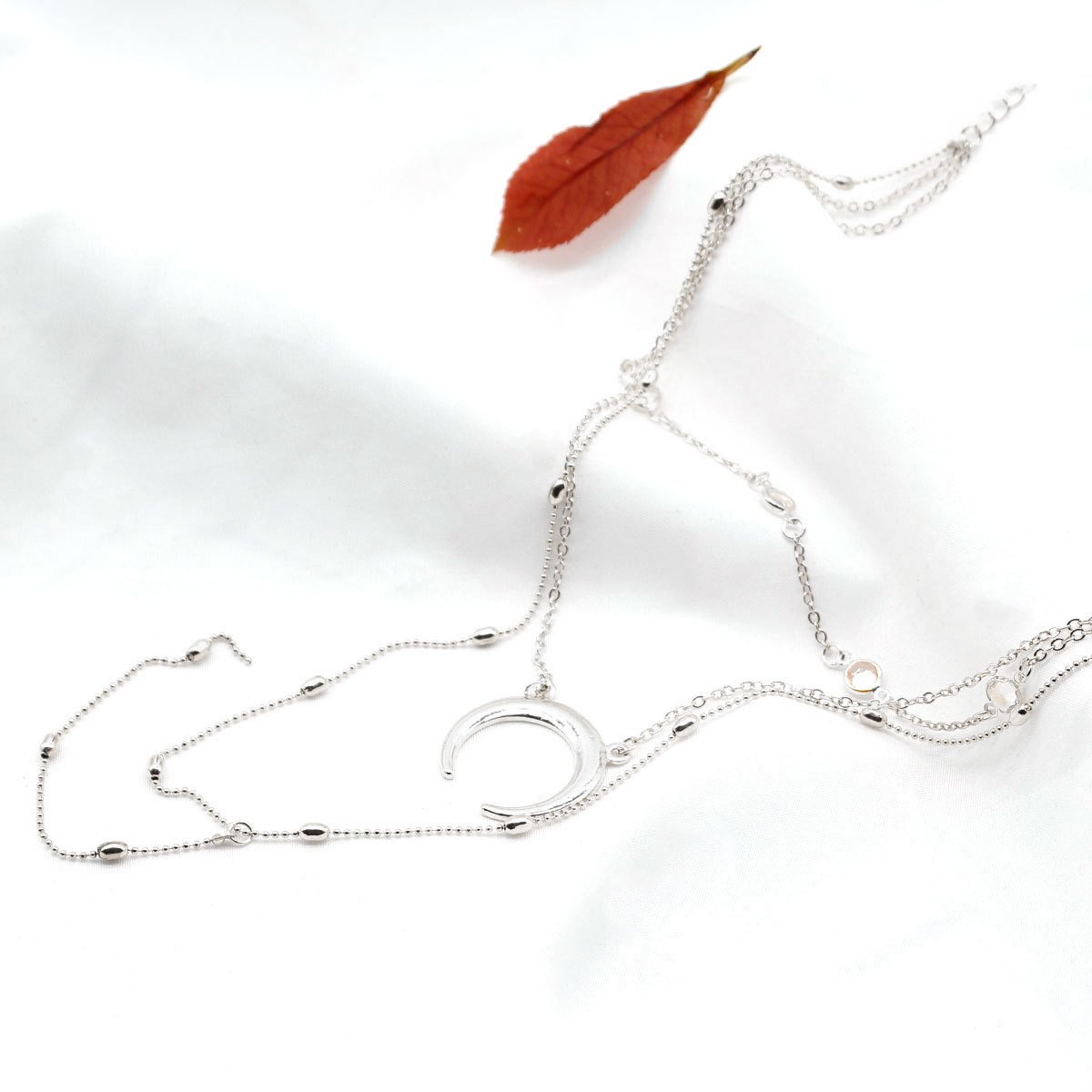 Bohemian Moon Pendant Multilayer Handmade Necklace Set Stall Jewelry