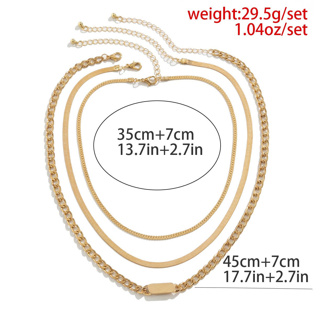 Jewelry Versatile Simple Snake Bone Chain Set Necklace Female Retro Square Cross Chain Necklace