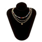 Jewelry Claw Chain Metal Alphabet Sequin Necklace Ethnic Color Rice Beads Imitation Pearl Multilayer Necklace