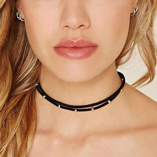 Jewelry Simple Faux Suede Beaded Collar Necklace Women's City Collar Fast Fading