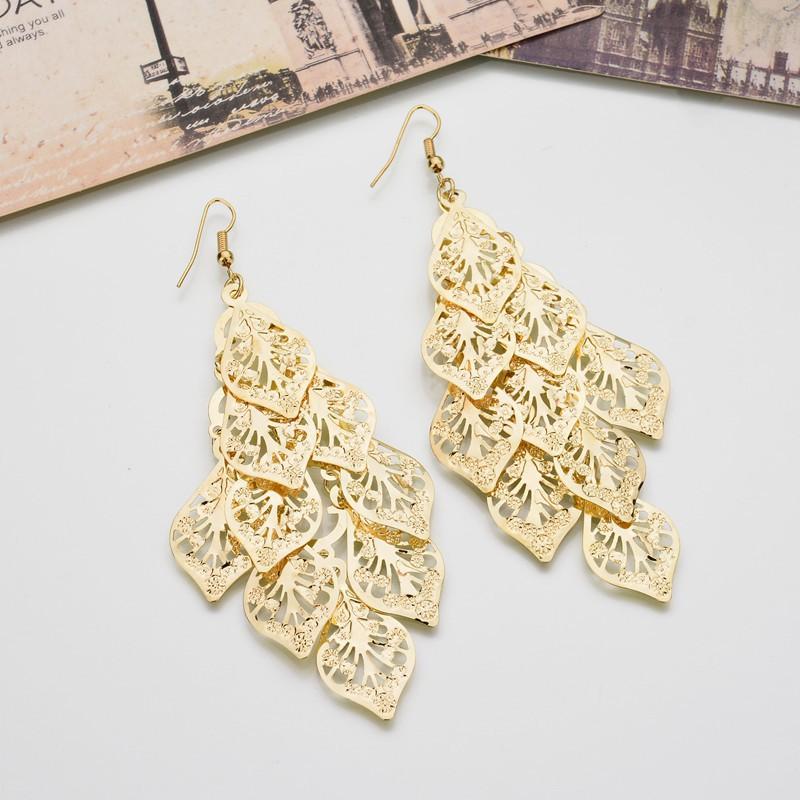 Fashion meets rainy season electroplated leaf earrings clothing accessories earrings earrings