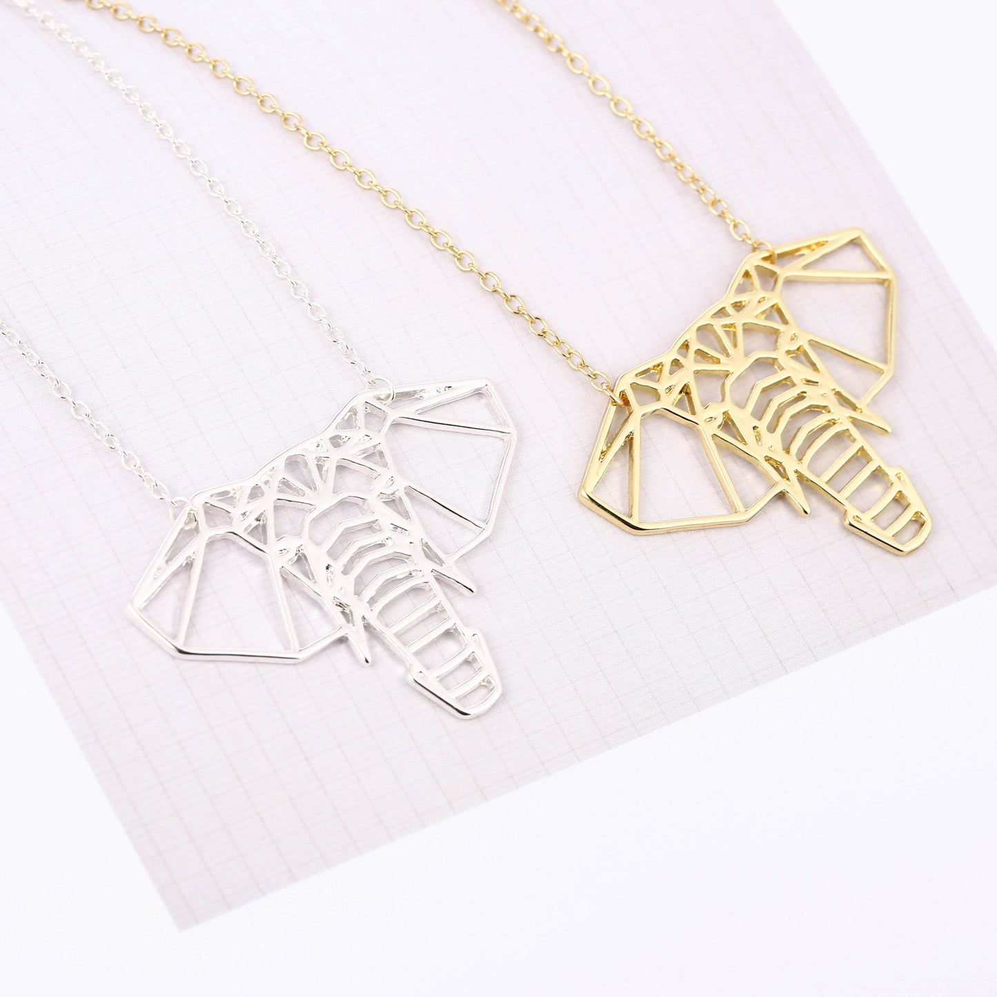 Hollow Elephant Head Necklace Female Lucky Elephant Pendant Necklace