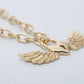 Jewelry Personality Versatile Single-layer Metal Necklace Creative Heart-shaped Wings Hollow Lock Necklace Female