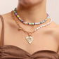 Jewelry Bohemia colorful soft pottery piece imitation baroque pearl exaggerated love necklace necklace female