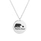Mother's Day gift creative round cake letter mamabear combination dripping oil animal bear pendant necklace female