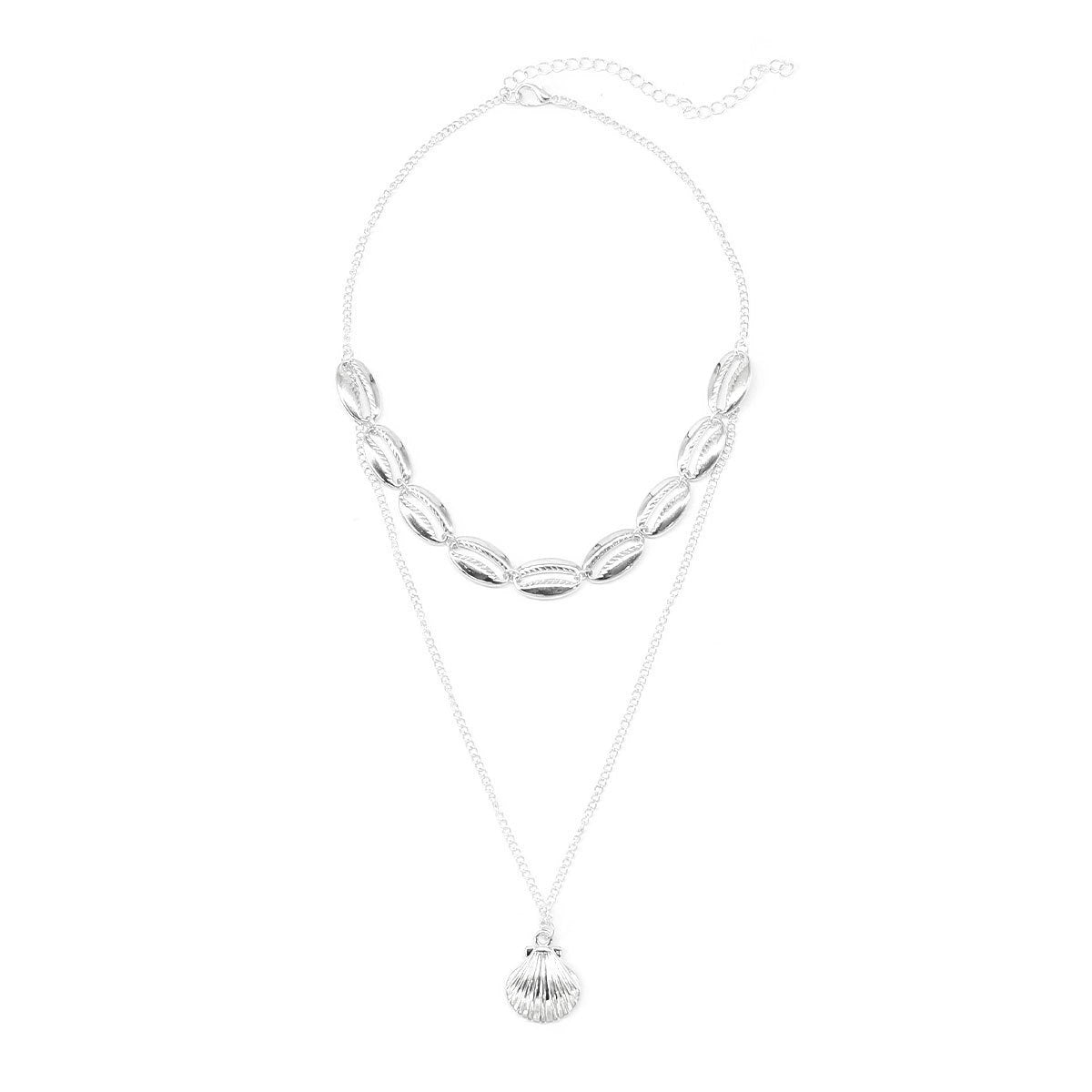 Jewelry Bohemian Alloy Shell Necklace Female Ethnic Multilayer Necklace Clavicle Chain