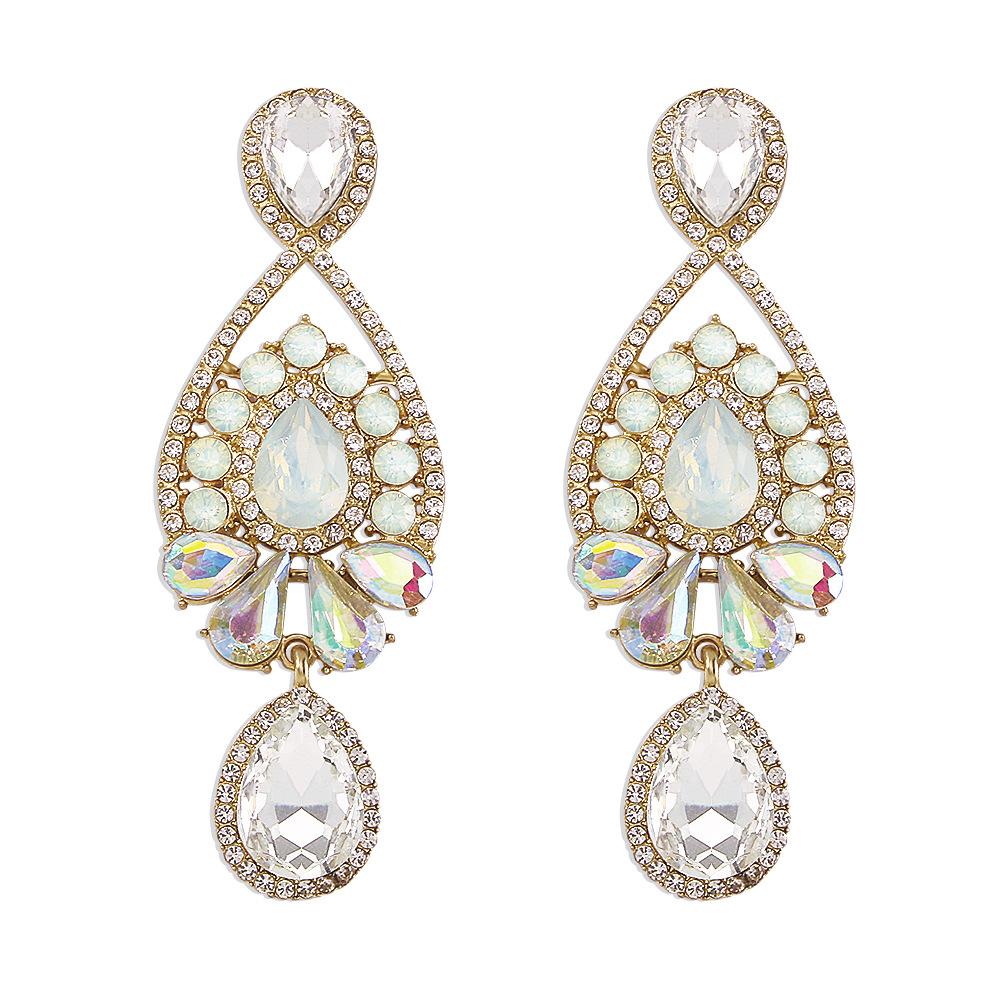 E9889 Personalized diamond long earrings high-end drop-shaped earrings fashion retro creative earrings for women