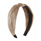 F475 autumn and winter hair accessories golden velvet solid color knotted simple pressed hair going out daily adult headband