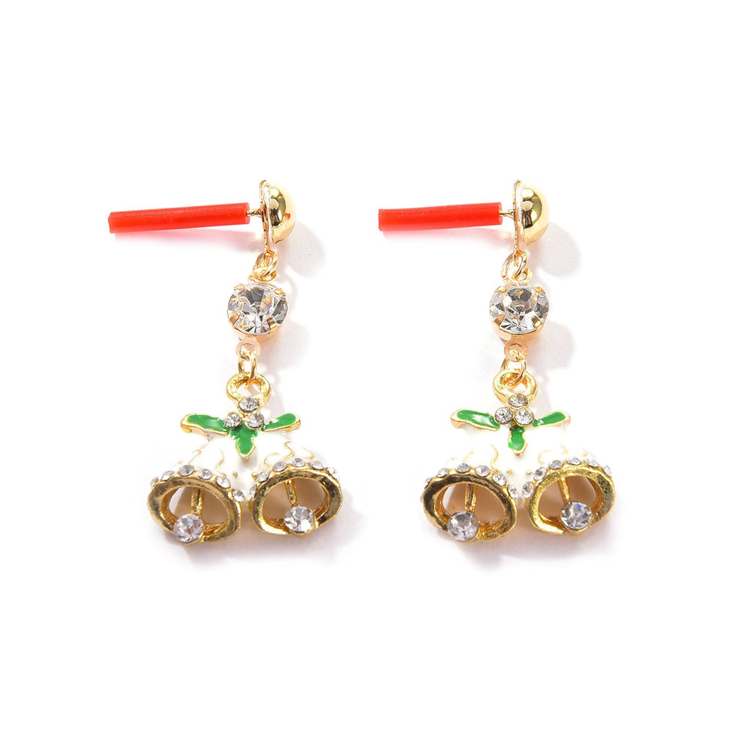 Jewelry Christmas Bell Shape Rhinestone Stud Earrings Fashion Ladies Christmas Gift Earrings Earrings
