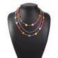 N7524 Bohemian colorful rice bead necklace holiday multi-layered hand-woven flower accessories