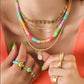 N1489 Bohemian ethnic soft pottery necklace colorful disc personality stacked holiday necklace