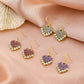 Fashion sweet color diamond love earrings ins temperament all-match peach heart earrings French design earrings
