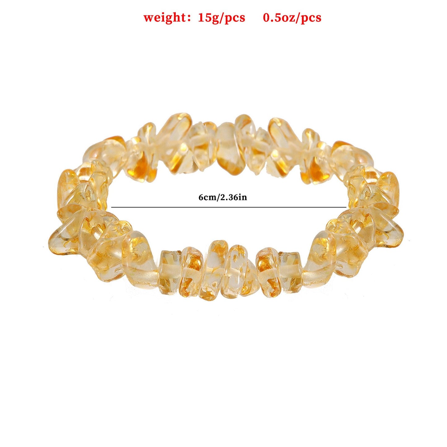 Jewelry Natural Crystal Gravel Elastic Cord Bracelet For Women