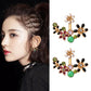 Sweet Ruili flower rhinestone back hanging earrings femininity pastoral fresh accessories jewelry earrings