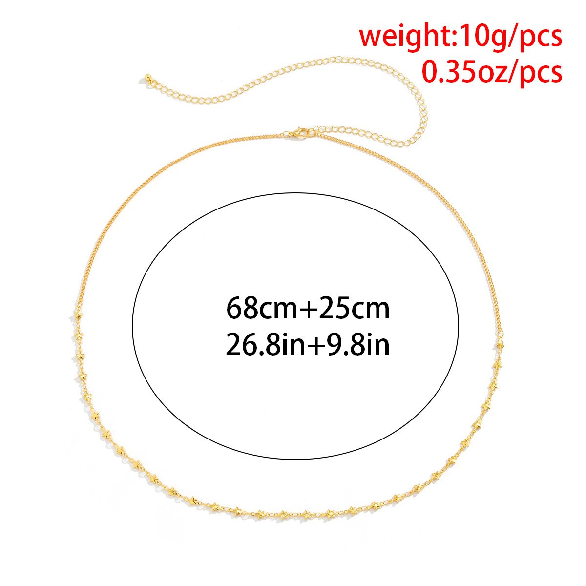 Jewelry simple single-layer star-shaped metal waist chain female personality chain sexy beach body chain