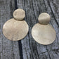 Large and small frosted disc earrings exaggerated atmosphere dance performance earrings jewelry