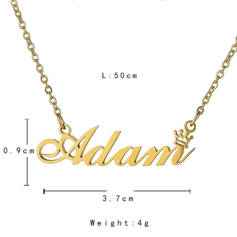 Personalized stainless steel custom cutting name necklace private custom titanium steel English letter lettering pendant clavicle chain