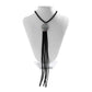 Decorated with retro long flower plate tassel necklace creative woven velvet twist chain choker necklace