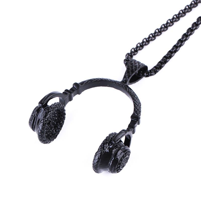 Men's Personality Hip Hop Headphone Pendant Rock Punk Headphone Necklace Jewelry