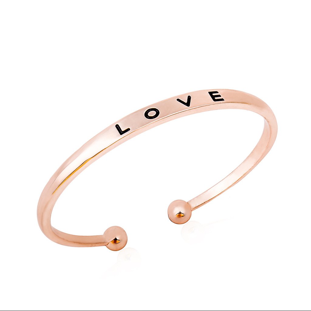 ins simple English letter bracelet female fashion temperament love letter open bracelet couple jewelry tide