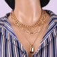 Jewelry multi-layer exaggerated creative chain necklace collarbone chain letter padlock-shaped necklace female