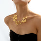 N1854 jewelry creative personality temperament metal necklace ZA leaves exaggerated personality necklace