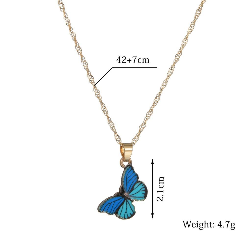 Butterfly necklace female trendy ins cold net red personality simple hip-hop pendant boudoir honey couple clavicle chain