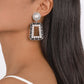 E188 Personality Niche Oil Drop Pearl Earrings French Romantic Retro Elegant Square Fashion Earrings