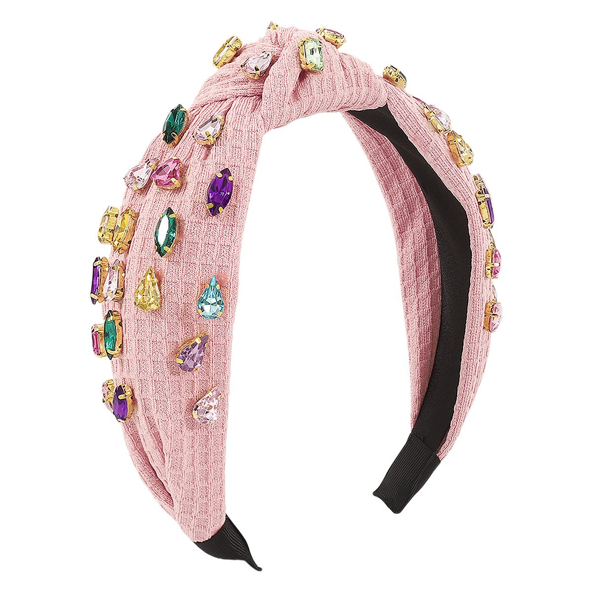 F4948 Fabric Knotted Elegant Headband Waffle Creative Horse Eye Diamond Temperament Light Luxury Personalized Headband