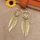 High-quality heart imitation zircon tassel earrings for women fine grain metal bar earrings popular exaggerated earrings