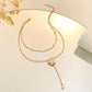 Ins double layered camellia necklace female fashion light luxury niche design pearl pendant sweater chain tide