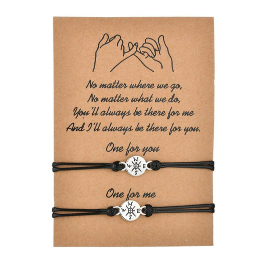 Accessories Vintage Card Set Vintage Compass Wax Cord Adjustable Friendship Bracelet Hand Lanyard