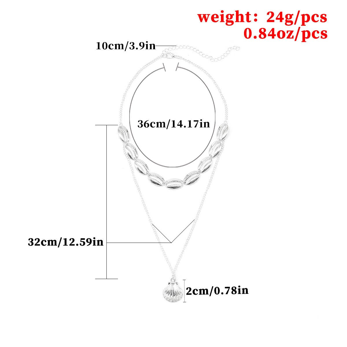 Jewelry Bohemian Alloy Shell Necklace Female Ethnic Multilayer Necklace Clavicle Chain