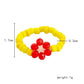 Light luxury niche fashion simple personality stainless steel handmade beads Shaohua wheat ears open ring set for women