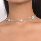 N1649 Temperament single-layer necklace claw chain rhinestone flower light luxury necklace simple personality show necklace