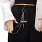 Jewelry Fashion Metal Heart Wings Pendant Pants Chain Multilayer Retro Key Body Chain