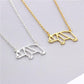 Fashion cute folding hollow panda necklace female all-match alloy animal panda exquisite collarbone chain jewelry
