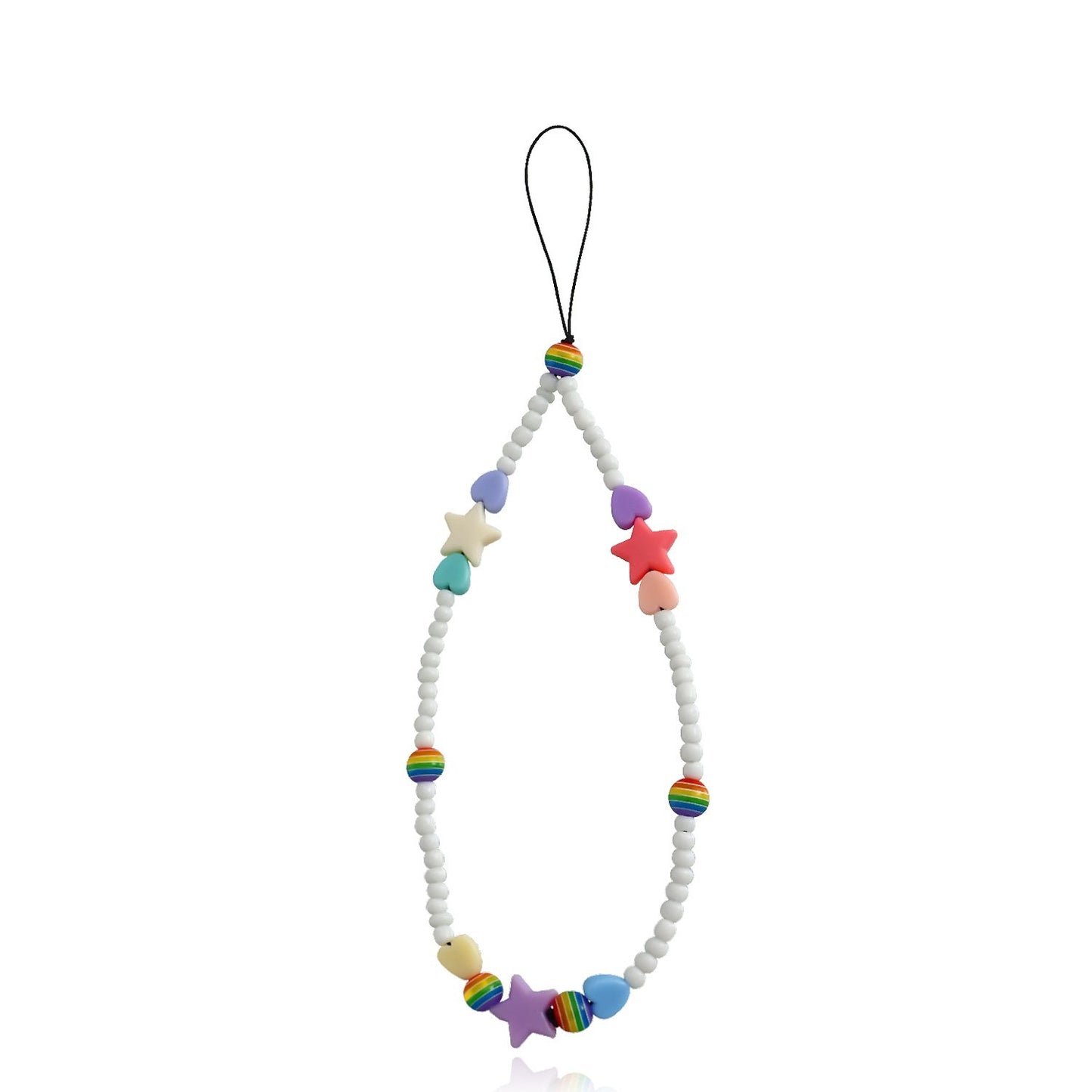 Jewelry multi-element five-pointed star white rice beads mobile phone beaded pendant ins bag pendant