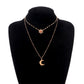 Jewelry Jewelry Sunflower Crescent Pendant Necklace Ladies Temperament Fashion Double Bead Necklace
