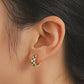 Ins black and white checkerboard lattice ear buckle female fashion temperament niche design geometric square earrings simple earrings